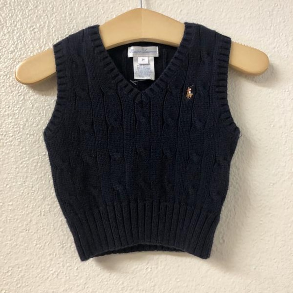 3 Month Boy Ralph Lauren Navy Sweater Vest